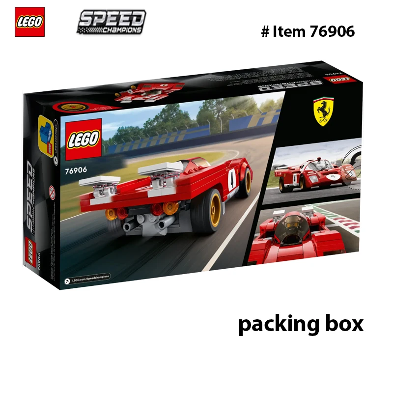 레고 76906 스피드 챔피언 1970 페라리 512M 조립 세트, 경주용 자동차 드라이버 미니피규어가 포함된 모델 조립 키트 291개