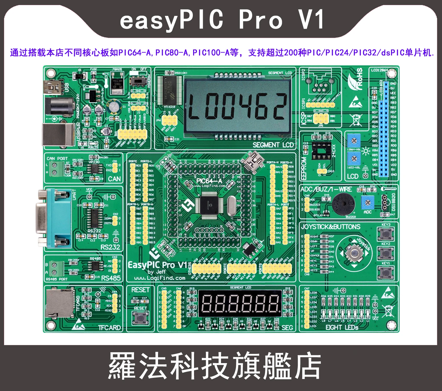 Easypic Pro Learning Development Board DsPIC PIC32 PIC24 with Pic32mx795f512h