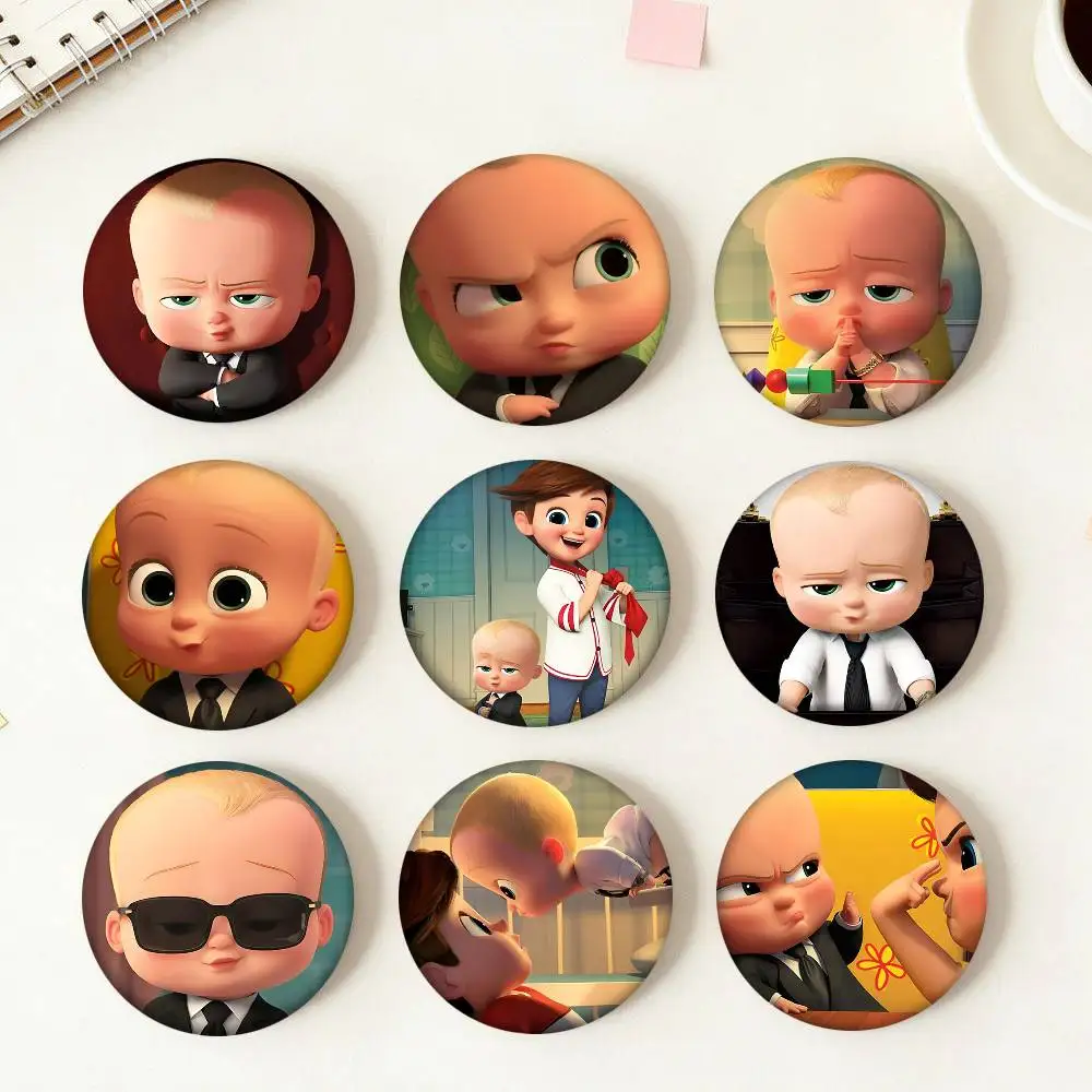 Cartoon-Film „Der Chef-Baby“ Rundes Abzeichen, Anstecknadel, Rucksack, Kleidung, Schmuck, Accessoires, Geschenk, Brosche