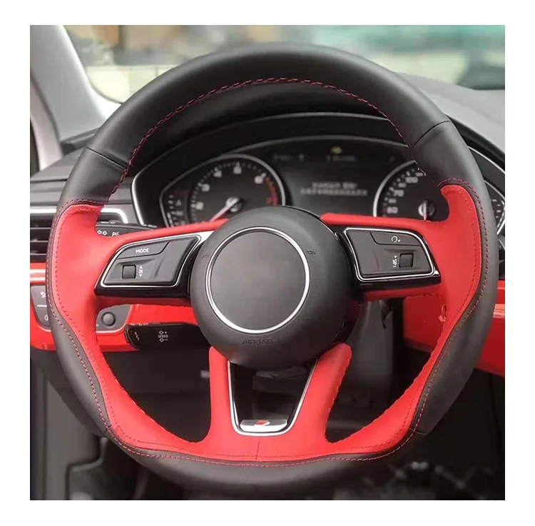 Universal Car Steering Wheel Cover Auto interior decoration hand sewing leather steering wheel cover for funda volante coche