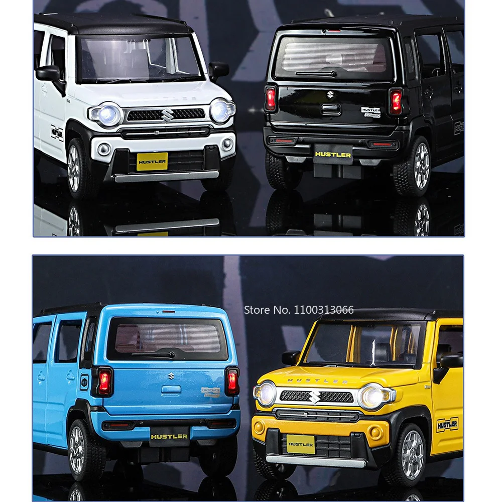 Samochody metalowe w skali 1/22 Hustler, odlewane ciśnieniowo, zabawki z napędem pull-back, gumowe opony, auta dla chłopców, prezenty na festiwale.