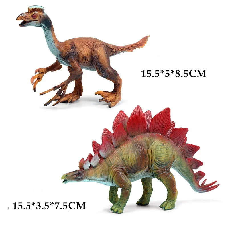 Figuras de acción de dinosaurio jurásico, juguetes educativos, modelos de Stegosaurus, Therizinosaur, Saichania, Dimetrodon, Triceratops