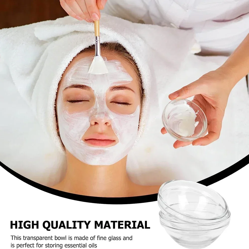 10pcs Acrylic Face Beauty Mixing Bowl DIY Mask Essential Oil Stirring Bowls Transparent Cosmetic Skin Care Tool Salon Applicator