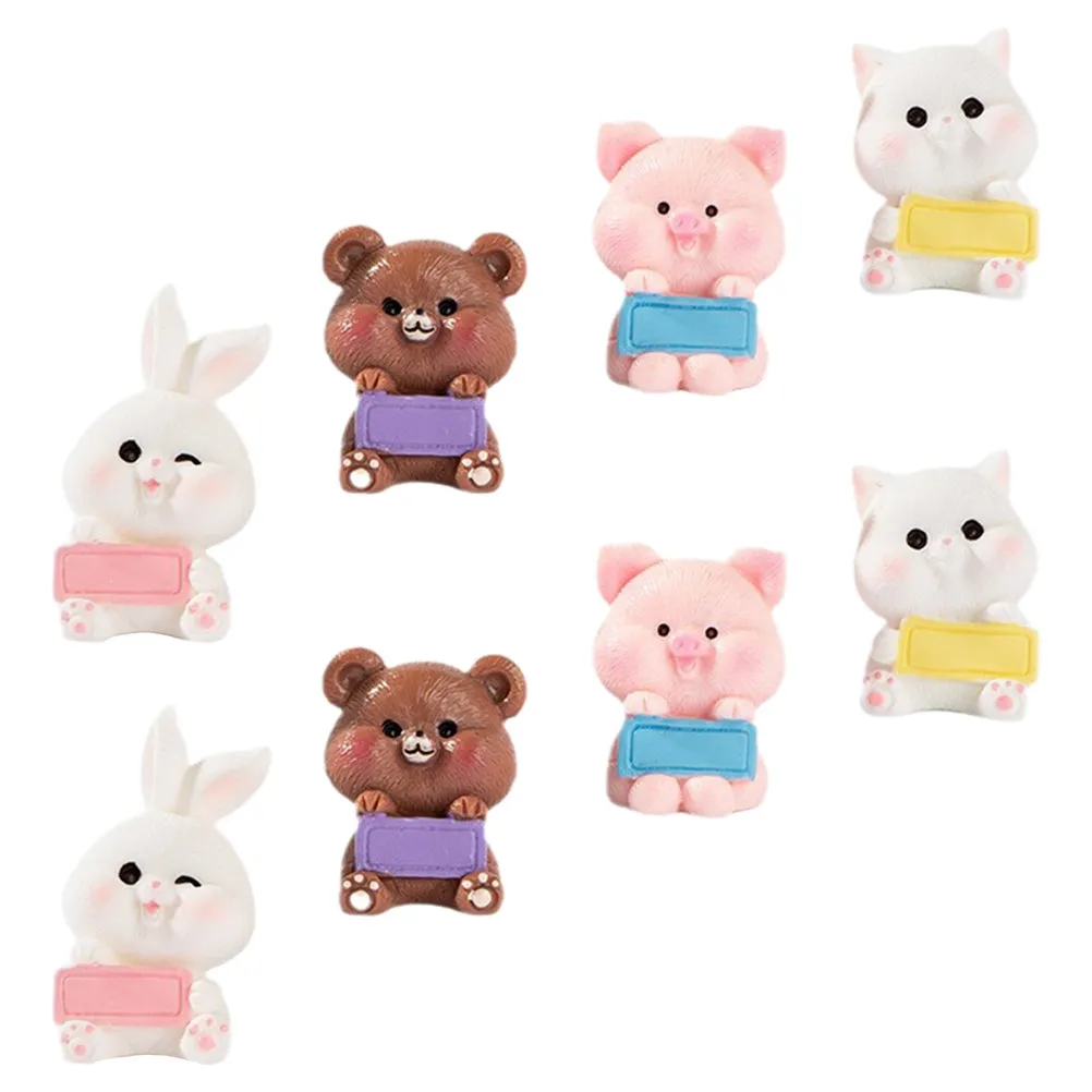 

8Pcs Miniature Animal Statue Resin Craft Micro Landscape Decoration Desktop Garden Dashboard Lovely Animal Ornament