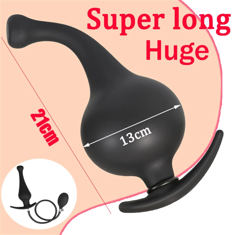 

Super Long Anal Plug Inflatable Huge Butt Plug Vagina Anus Expansion Prostate Massage Ass Dilator Anal Toys For Men Women