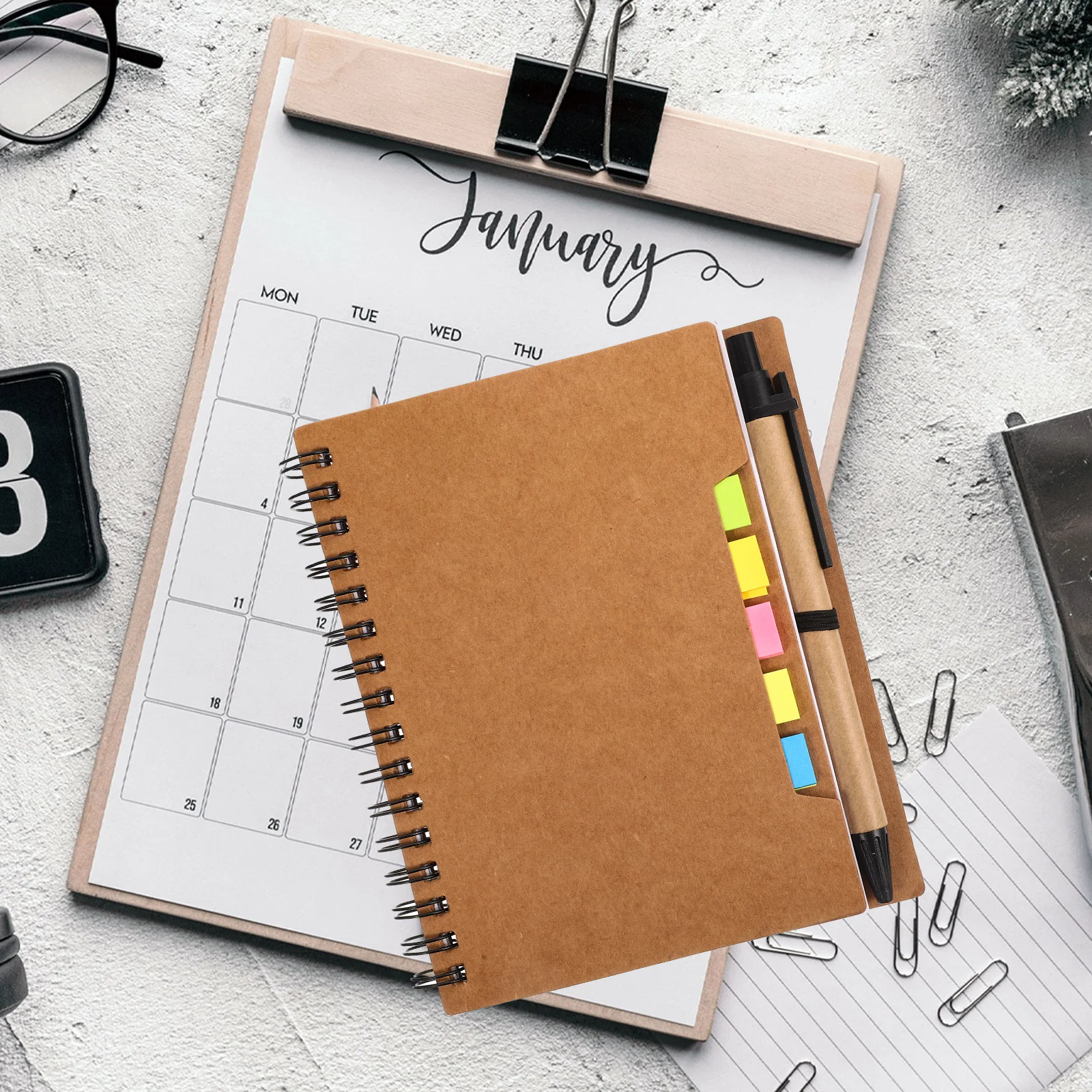 2 قطعة من المفكرة اللزجة ورق الكتابة السلس خفيف الوزن المحمول لطلاب المدارس المكتبية اجتماع التخطيط اليومي #4