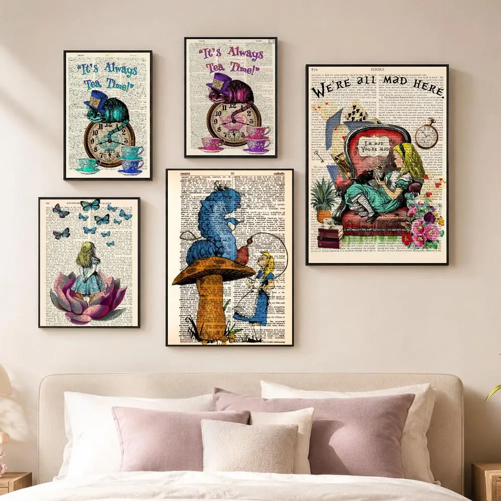 Movie A-Alice in Wonderland Poster Vintage PP Paper Wall Art Home Decor Print for Bedroom Living Room Aesthetic Gift