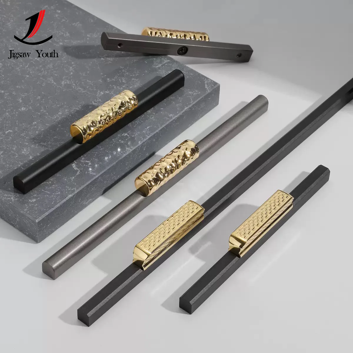 

116mm-500mm Black Kitchen Cabinet Door Handles Aluminum Alloy Wardrobe Cupboard Pulls Drawer Knobs Furniture Handle Hardware