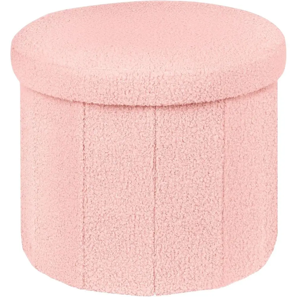 

Round Pou Ottoman with Storage, Ottomans oot Rest Stool, Vanity Stool Chair & Circle Coee Table, Padded Boucle Ottoman Seat or D