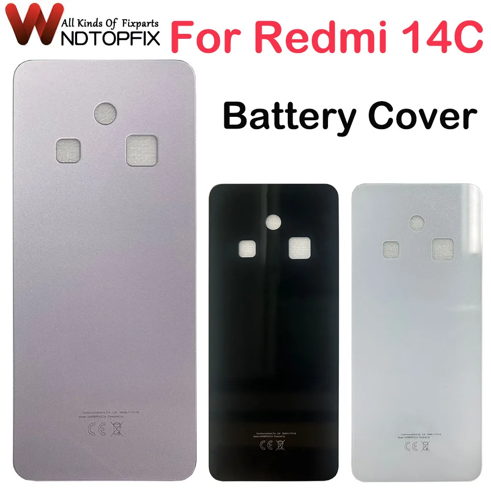 For Xiaomi Redmi 14C 2411DRN47C Battery Cover Rear Glass Battery Door Housing Replacement Parts For Redmi 14C Back Cover