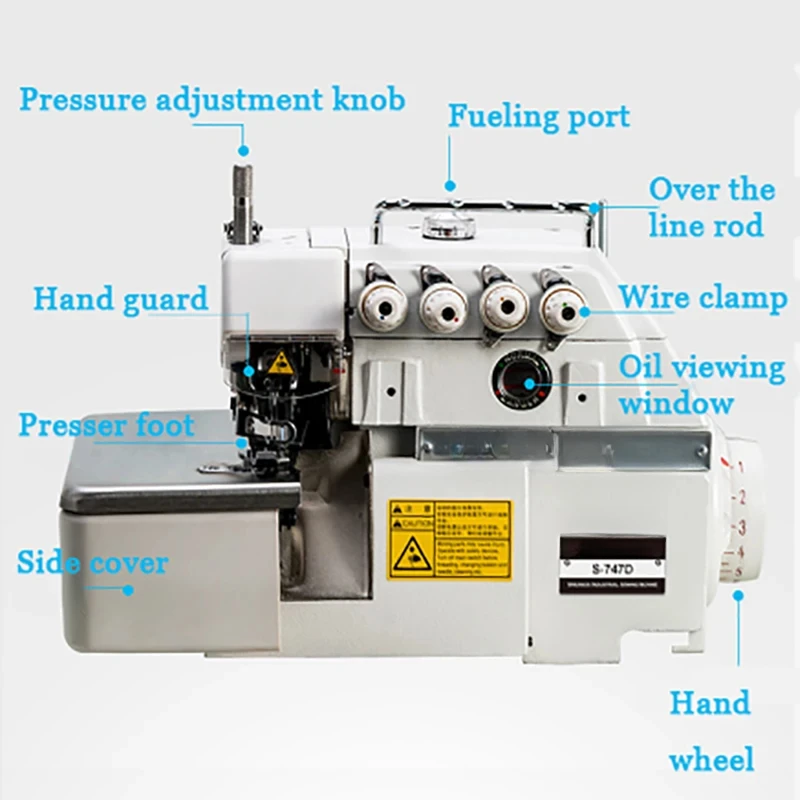 ماكينة خياطة الأوفرلوك فائقة السرعة، ماكينة خياطة ذات محرك مباشر 3/4/5 خط ماكينة خياطة Overedge