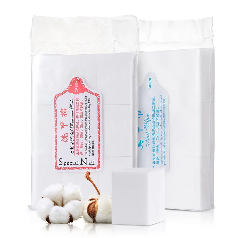 Nail Remover Wipes 500/600pcs Lint Free Cotton Pads Soft & Hard Types Nail Art Cleaning Paper for Gel Polish Manicure Tools