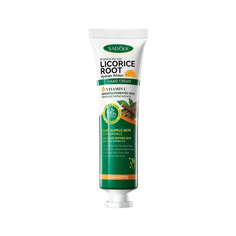 SADOER Zoethout Whitening Handcrème: Plant Essence doordrenkt, hydraterend en hydraterend, ideaal voor droge handen in de herfst en winter