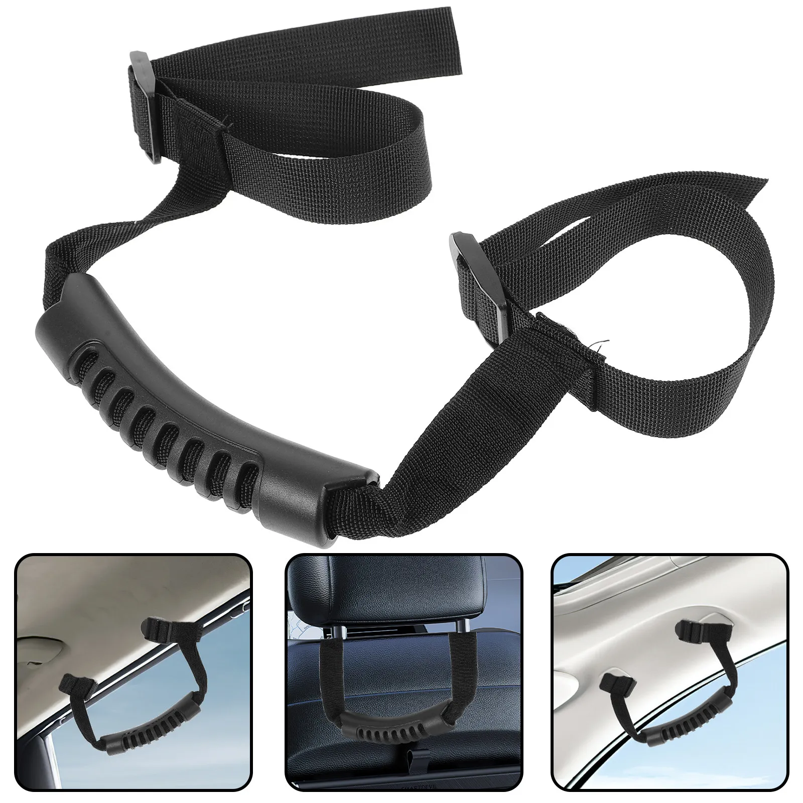 Hook and Loop Roll Bar Grab Handle for Automotive Interior Universal Vehicle Roof Assist Grip Support Easy Installation