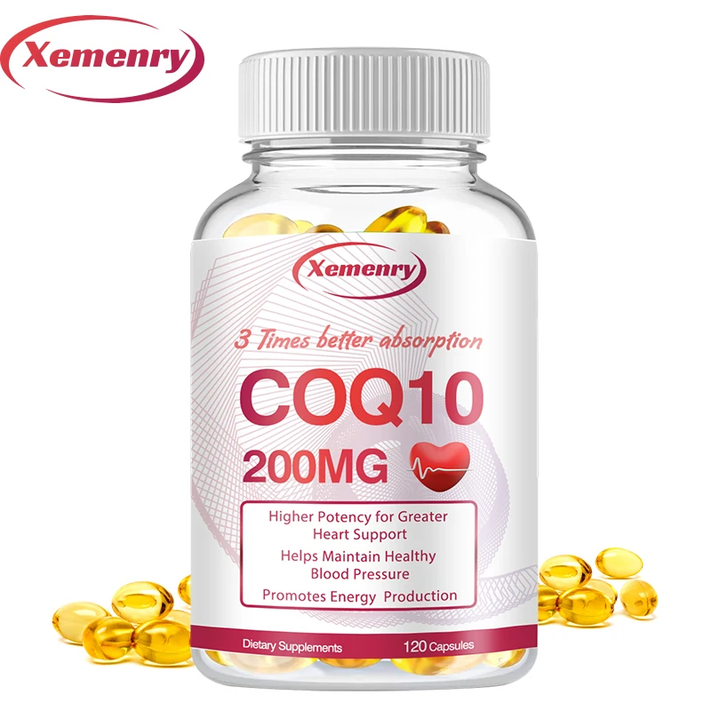 Coenzyme Q10 Capsules 200mg - Provides Energy, Promotes Heart, Cardiovascular Health, Circulation Support, Antioxidant