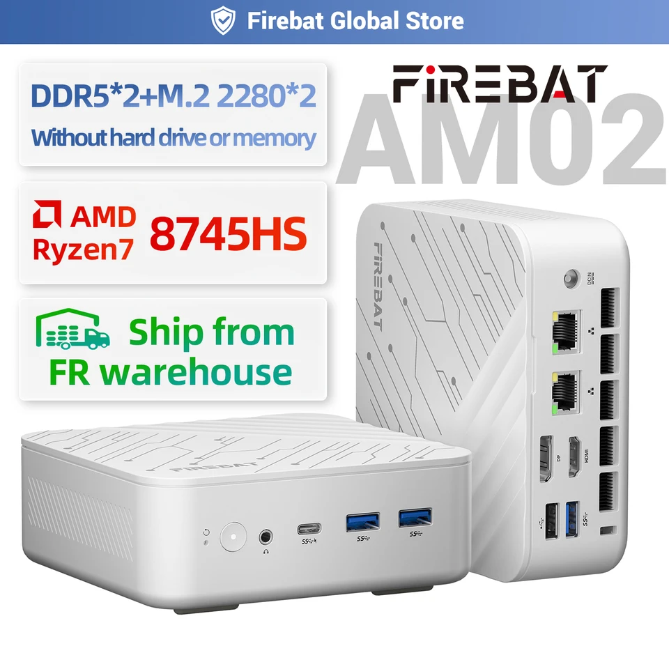 Firebat A5P AM02 Mini PC Computer Ryzen7 8745HS 8C/16T 4.9GHz