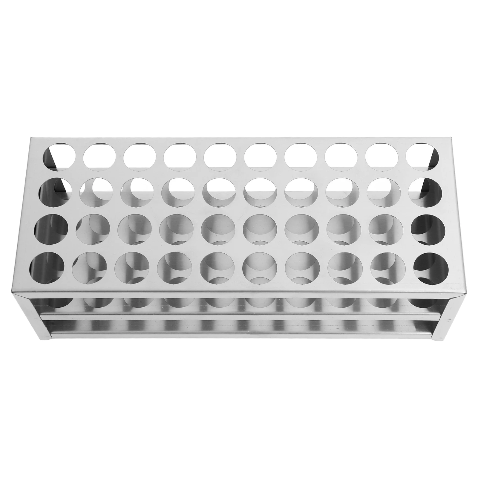 

Test Tube 40-hole Stand Laboratory Container Glass Silver Sampling Storage Rack