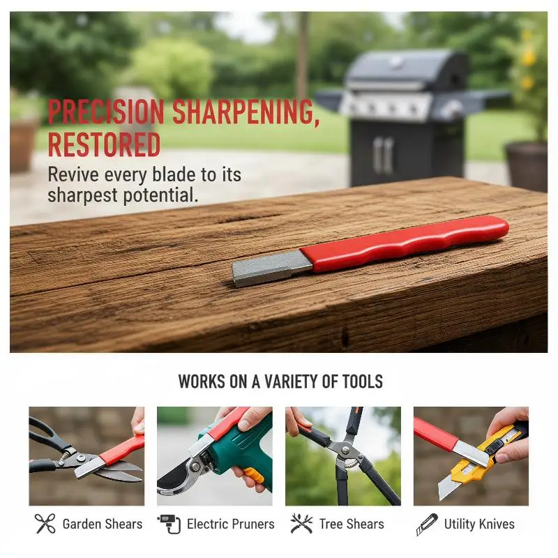 Fast Sharpening Professional Metal Handheld Knife Sharpener Grindstone Tool for Garden Shears Kitchen Knives Home Yard Work