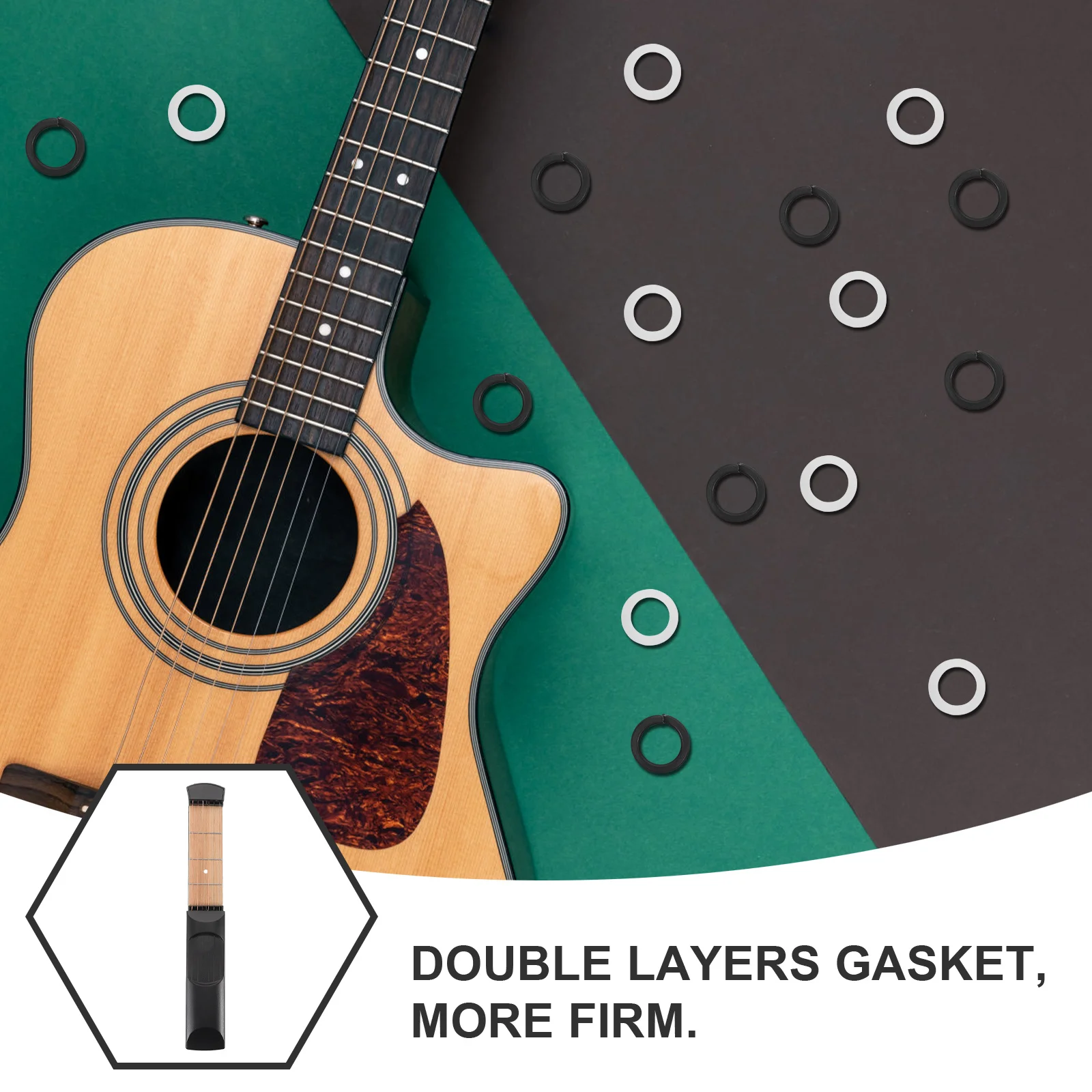 

20Pcs Guitar Accessory Durable Plastic Tuner Spacers for Stable Tuning Peg Installation Acoustic Electric Guitar