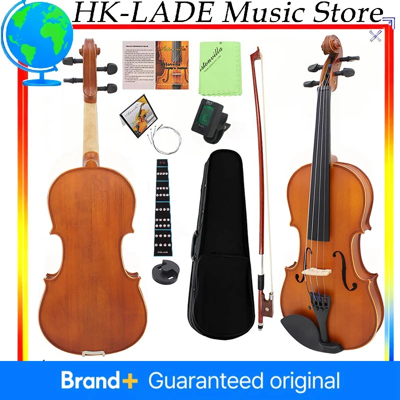 

AV-04 1/2 3/4 4/4 Violin - Spruce Top Acoustic Violin with Vintage Finish, Lightweight Design, Includes Case & Bow