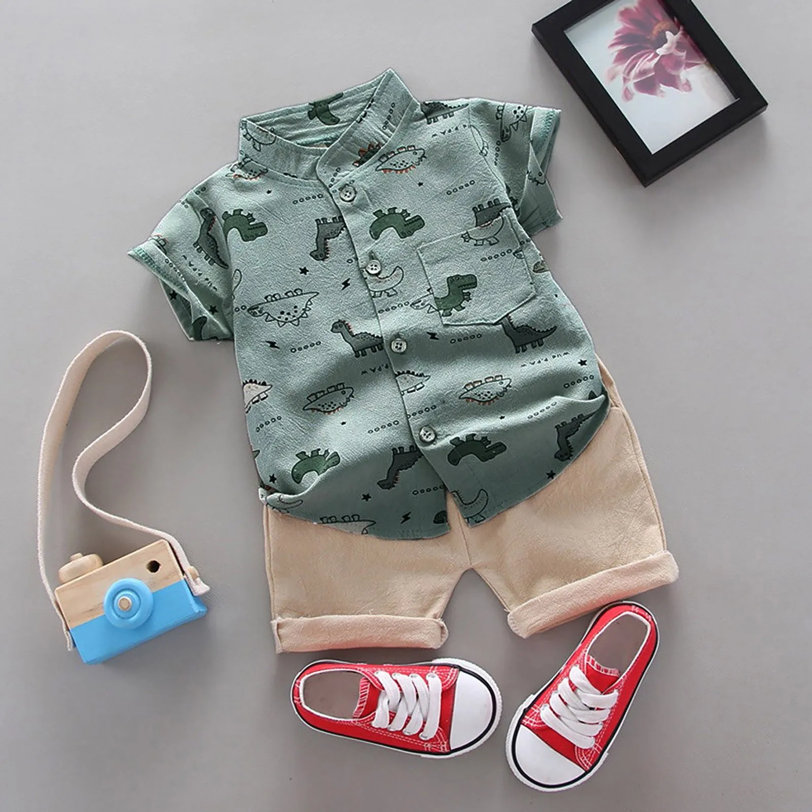 Toddler Tops+Pants Set Boys Cartoon T-shirt Dinosaur Kids Baby Outfits Boys Outfits&Set 9 to 12 Month Baby Boy Clothes