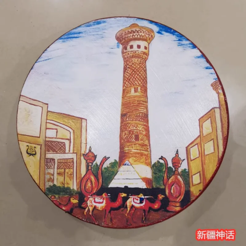 

Китайский Синьцзянский народный музыкальный инструмент бубен окрашенный воловьей кожей чистый ручной работы для танцев профессиональный реквизит для выступлений