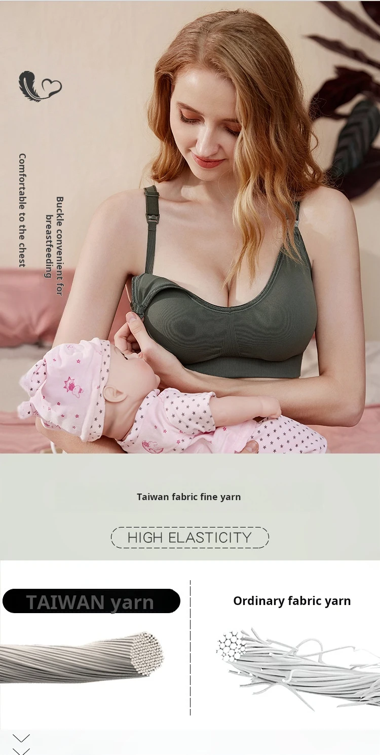 Still-BH Frauen hochela tische Push-up Einhand-Schnalle BHs Schwangerschaft Frau drahtlose Still unterwäsche 2024 – Detail 5