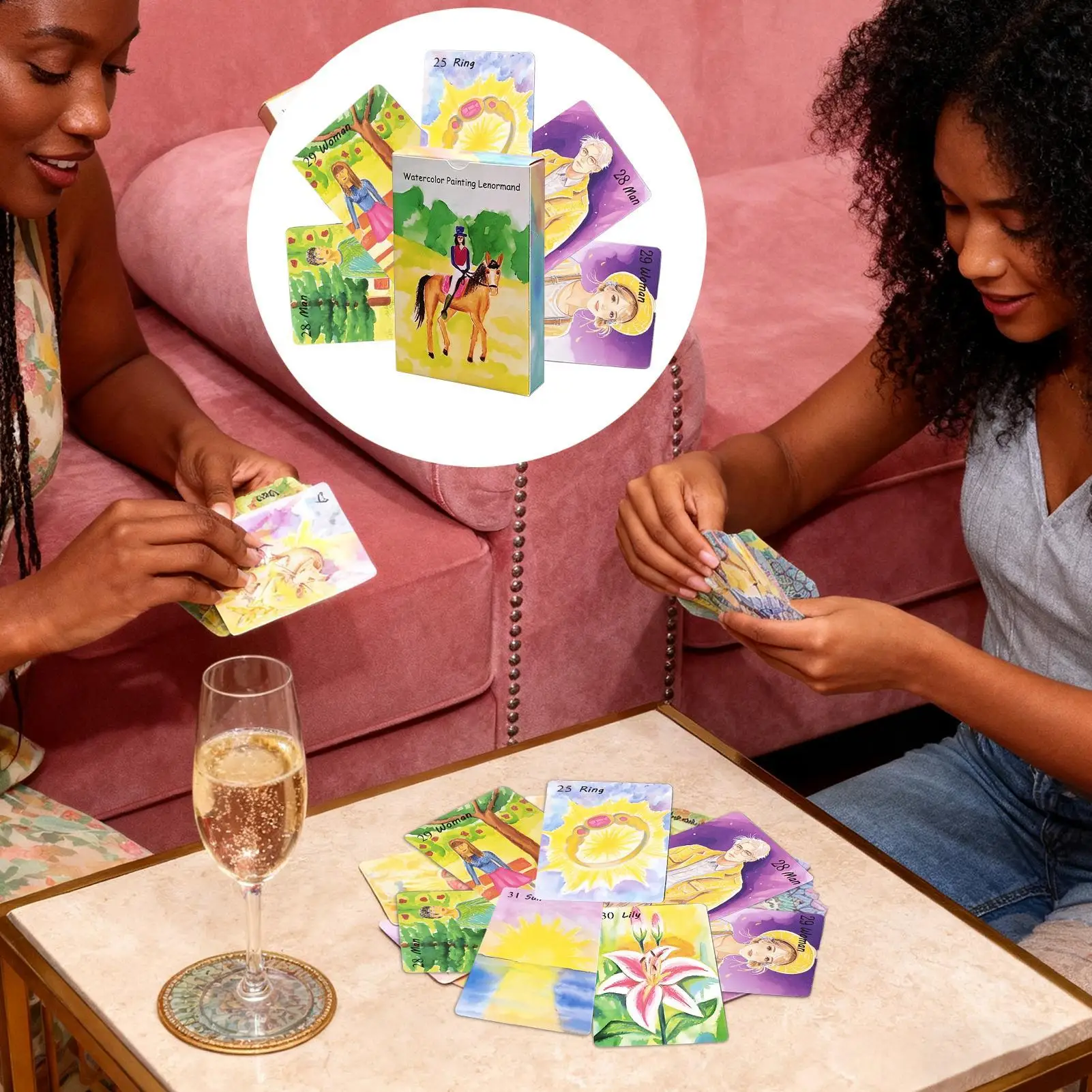 Beginners Table Cards Watercolor-Style Board Game Accessory Paper Watercolor Card Games For Teens Men Women Boys Girls Youth