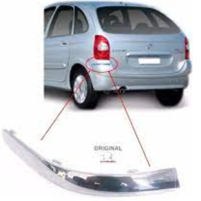 Suitable for Xsara Picasso front and rear chrome trim Front bumper silver decorative strip Silver bright strip behind bumper