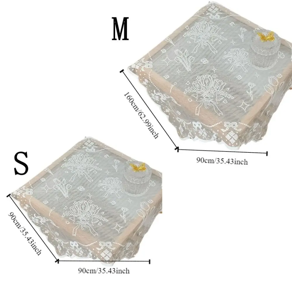 Mantel de mesa de ramo de tulipanes multiusos, cubierta antipolvo de TV blanca, cubierta cuadrada de poliéster para horno, hogar