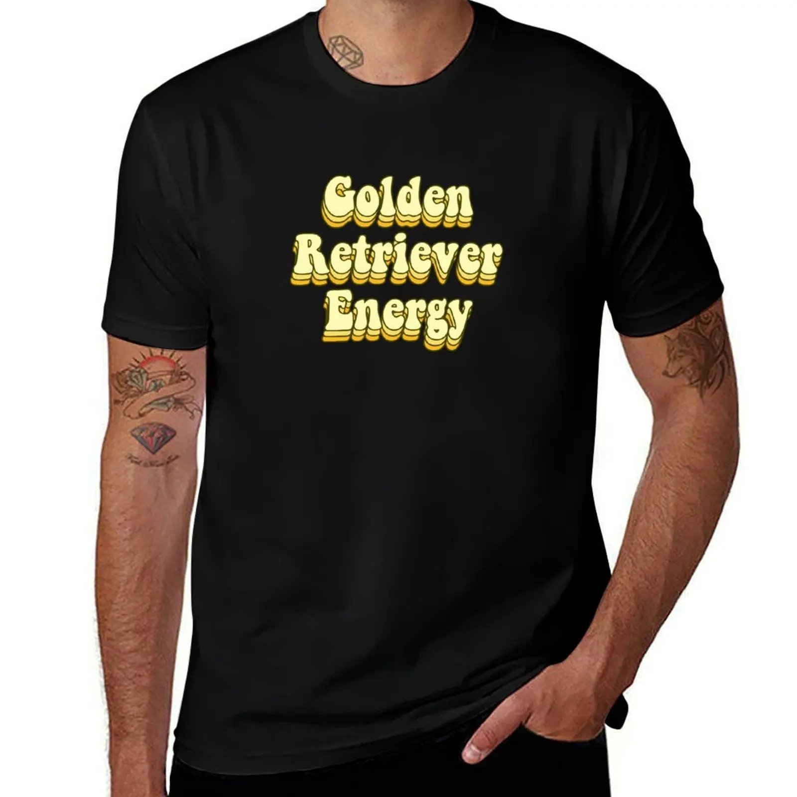 

Golden Retriever Energy T-Shirt man t shirt graphic t shirt for man 100 percent cotton t shirts with prints T-Shirt