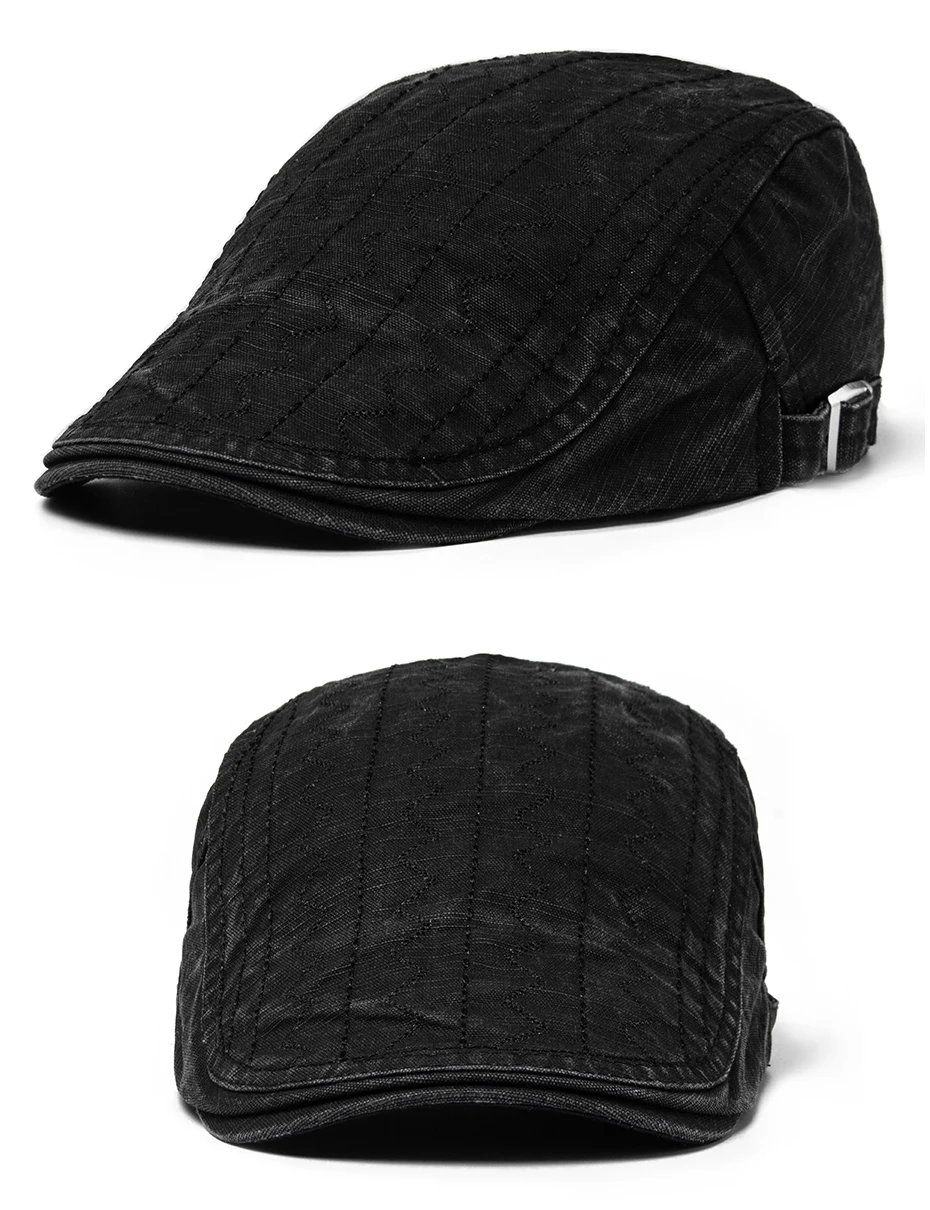 Vintage Newsboy-Mütze für Herren, lässige Schirmmütze, Sommermode, Baumwoll-Flatcap für Herren, Original Marken-Baskenmütze, verstellbar – Detail 5