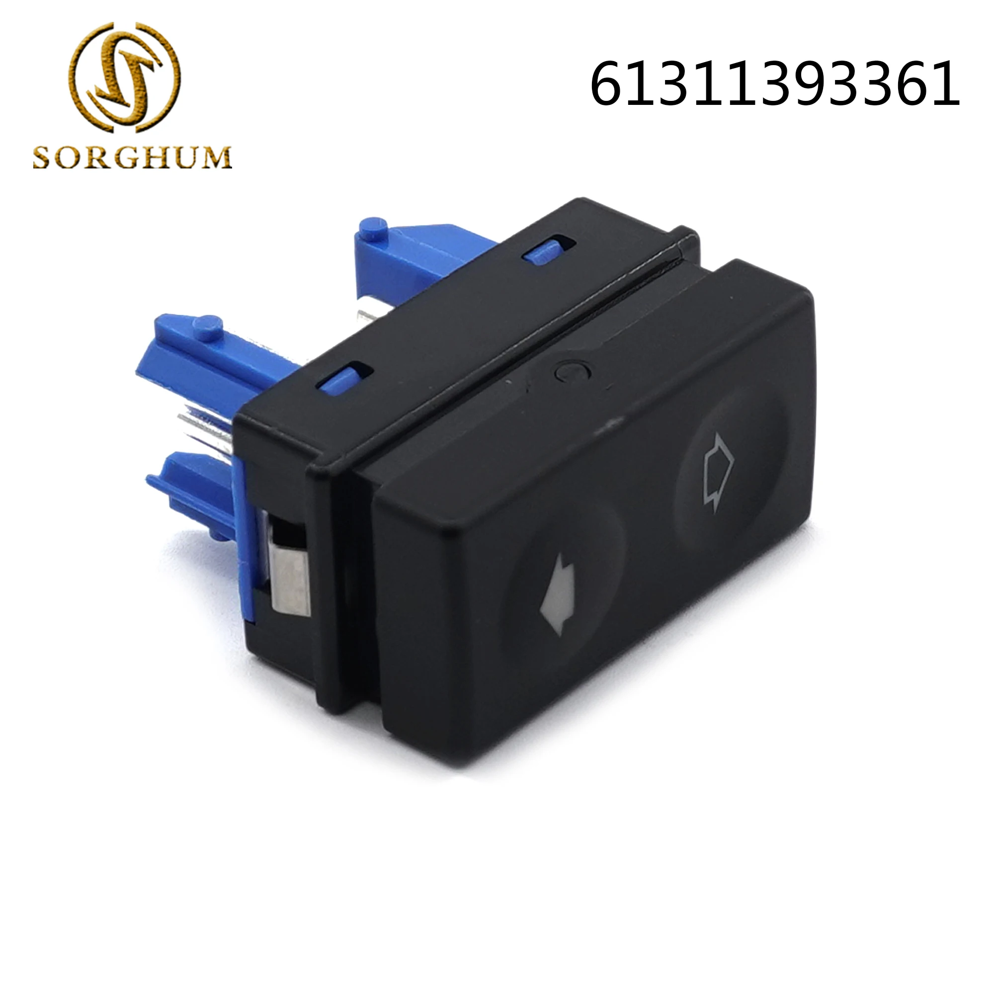 

Sorghum 61311393361 Power Window Control Switch Single Button w/ Blue Base For BMW E36 3 Series 234387 224051