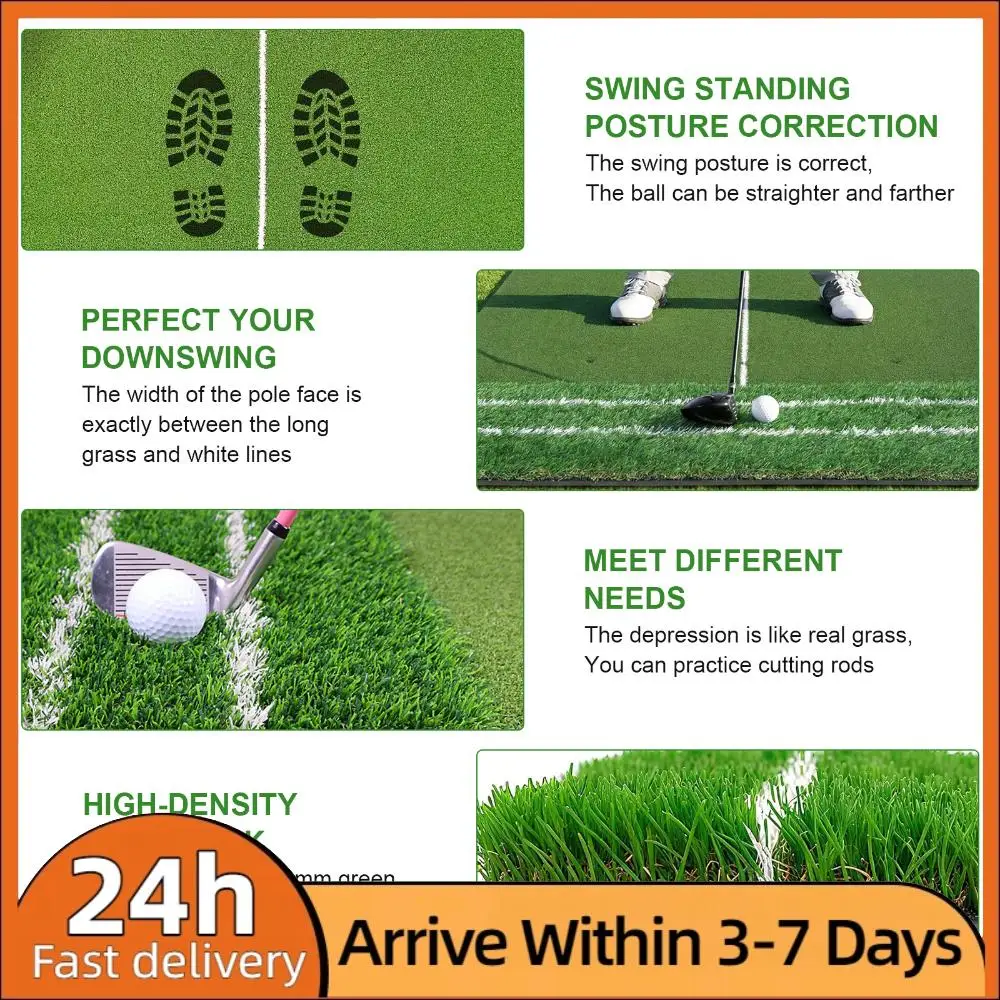 

Тренировочный коврик для гольфа с искусственным покрытием и вспомогательными элементами для выравнивания, 1.2x1.5м, с пеной EVA 10 мм, для начинающих и опытных игроков