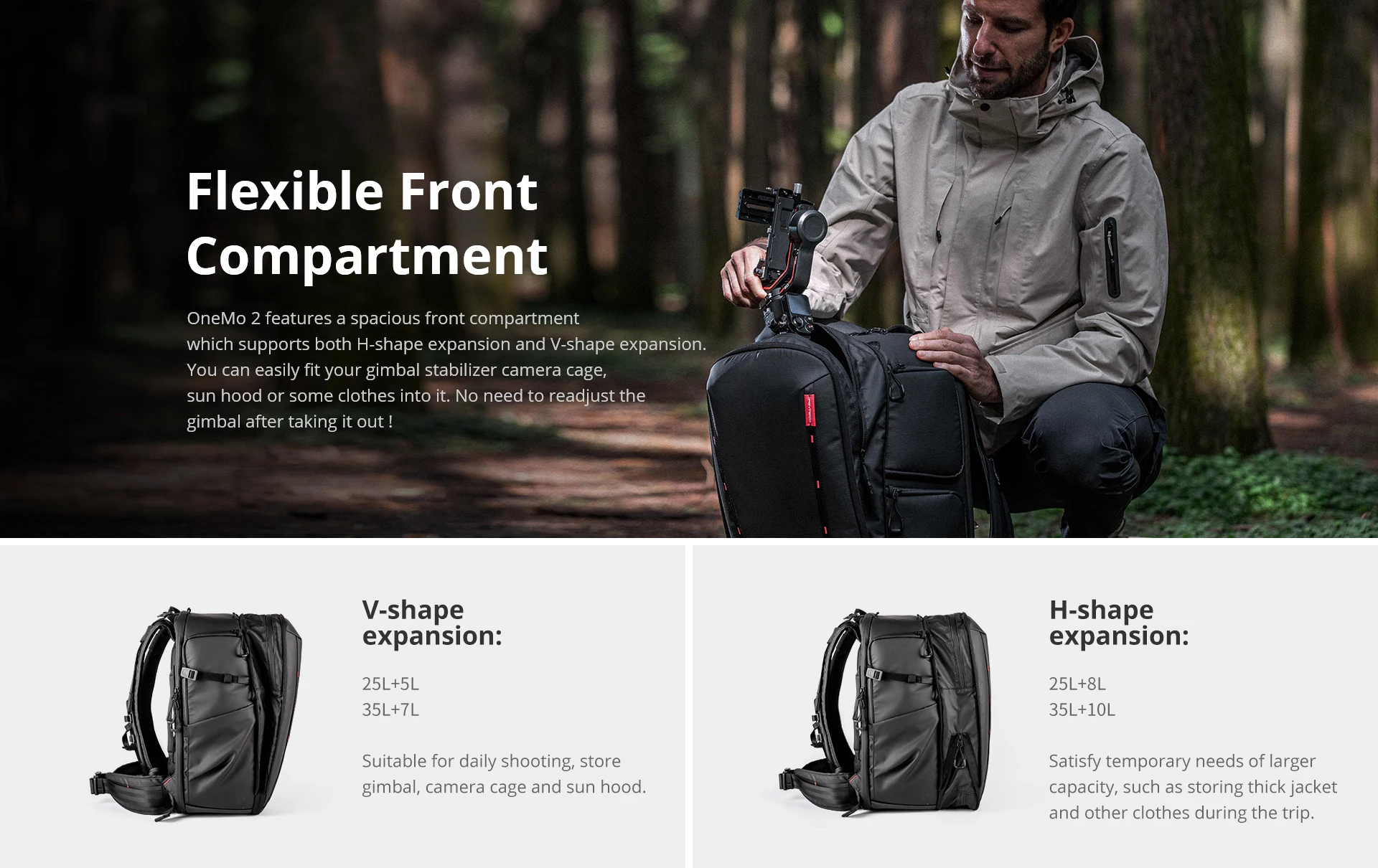 PGYTECH OneMo 2 Kamerarucksack mit Umhängetasche für 16-Zoll-Laptop für Fotografen, wasserdichter Rucksack für DJI Air 3 – Detail 3