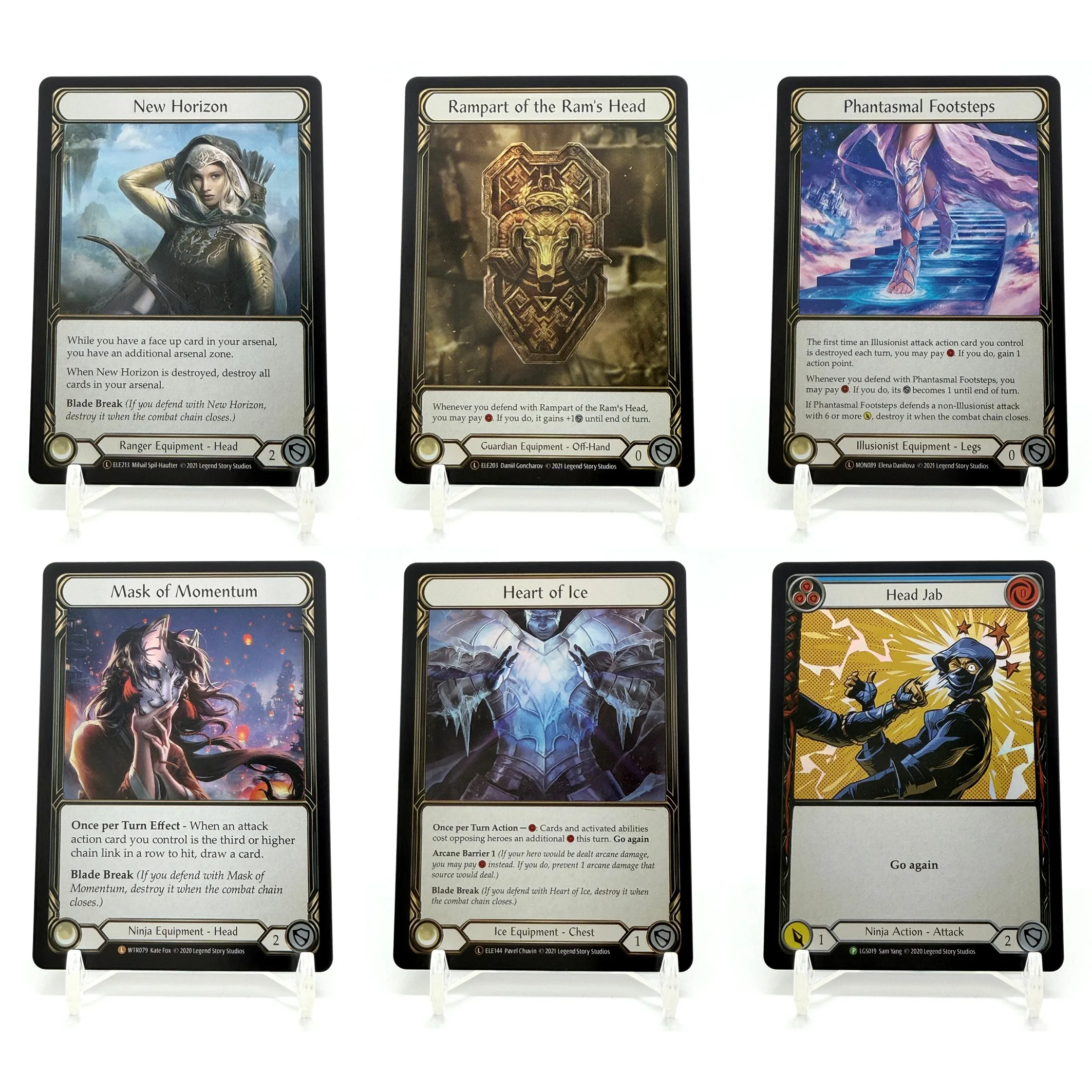 

Flesh and Blood TCG Proxy Cards - FAB Legendary Equipment: WTR079, ELE213, MON089, ELE144, ELE203 & LGS019 Ninja Promo - Cards