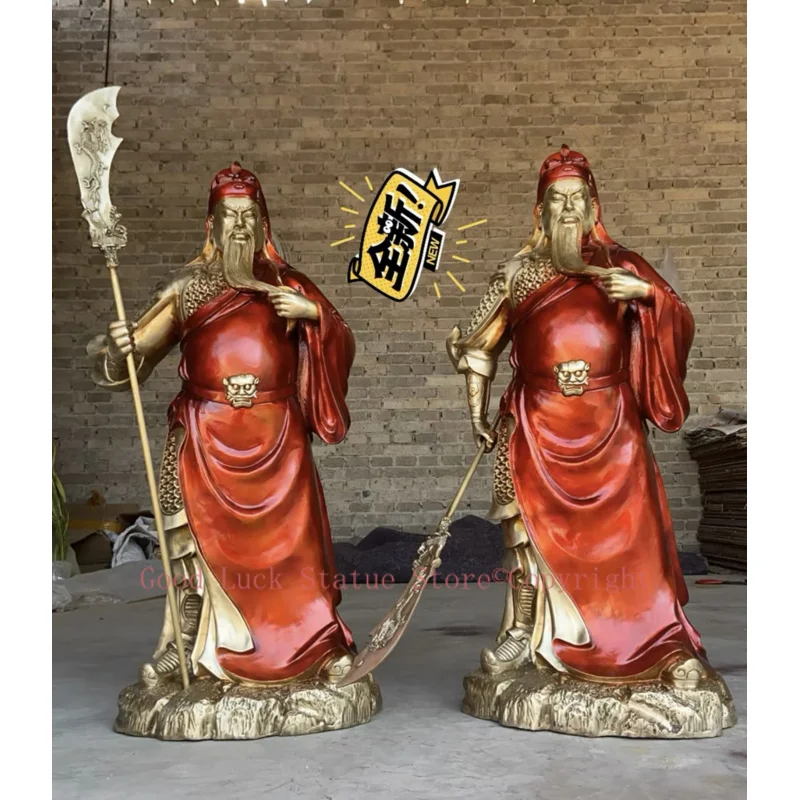 

88CM HUGE 2025 HOME Company TOP decoration Recruit money wealth Dispel bad luck COPPER GUAN GONG God of fortune statue