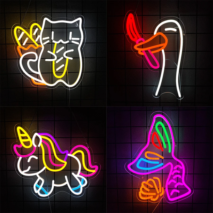 Anime Led Neon Sign, Funny Cartoon Icon Wall Decor, Wall Lamp For Girls' Room, Game Room, Living Room And Birthday Party.