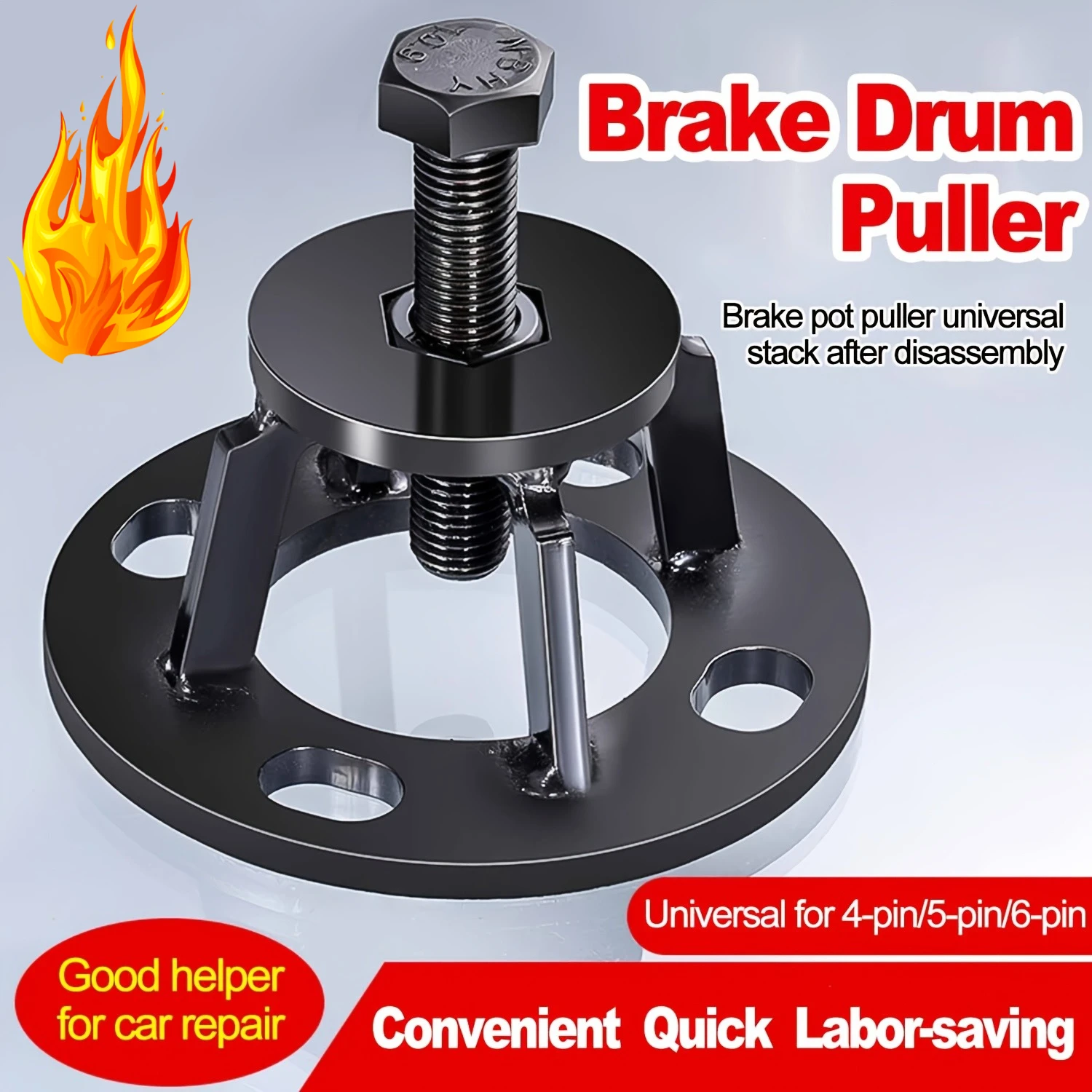 

Heavy Duty Brake Drum Puller Tool, 4-Hole Hub Extractor for Independent Suspension Vehicles