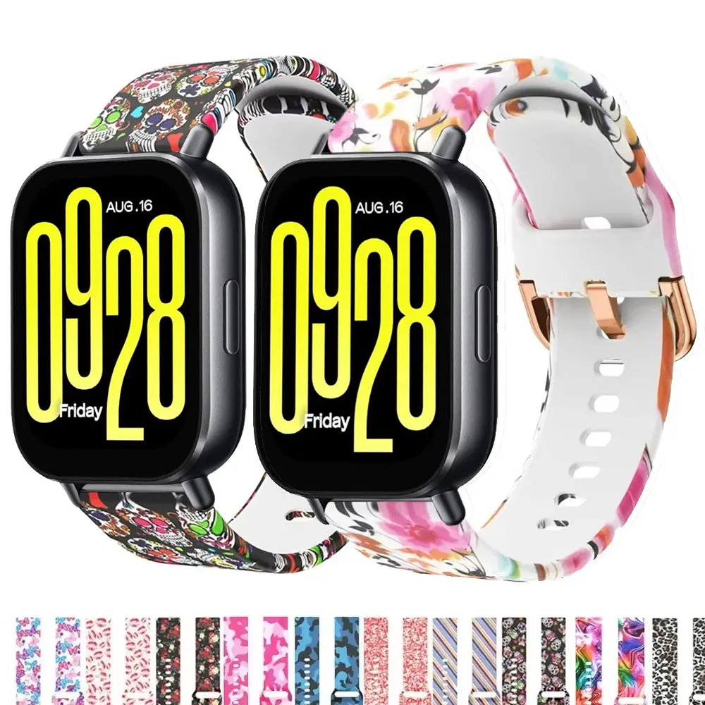 Xiaomi Redmi watch 5 Active Lite 교체 용 실리콘 SmartWatch 손목 밴드 팔찌 correa Redmi watch 3 스트랩 용 인쇄 스트랩