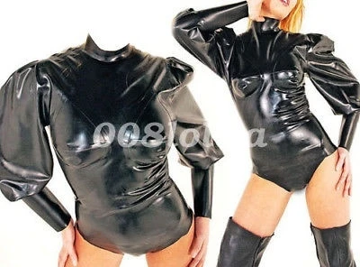 

New Latex Rubber Sports Bodysuit Kostüm Catsuit Black Cosplay Party Size XXS-XXL