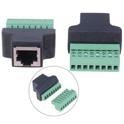 RJ45 To Screw Terminal Adaptor Rj45 Female To 8 Pin Connector For CCTV DVR