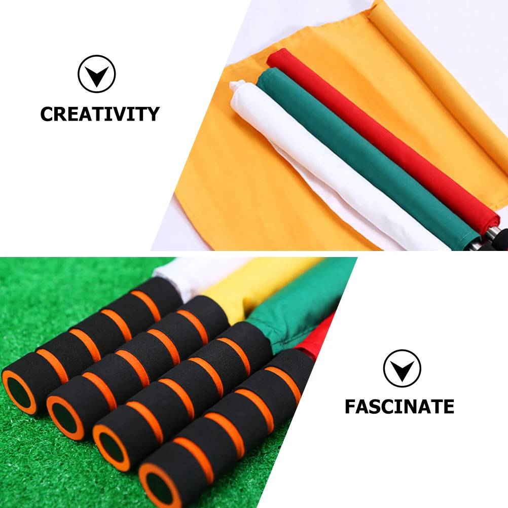 

4pcs Soccer Lightweight Waterproof Handheld Signal For Football Sports Equipment Racing Signal Match Referee Hand Waving Flags