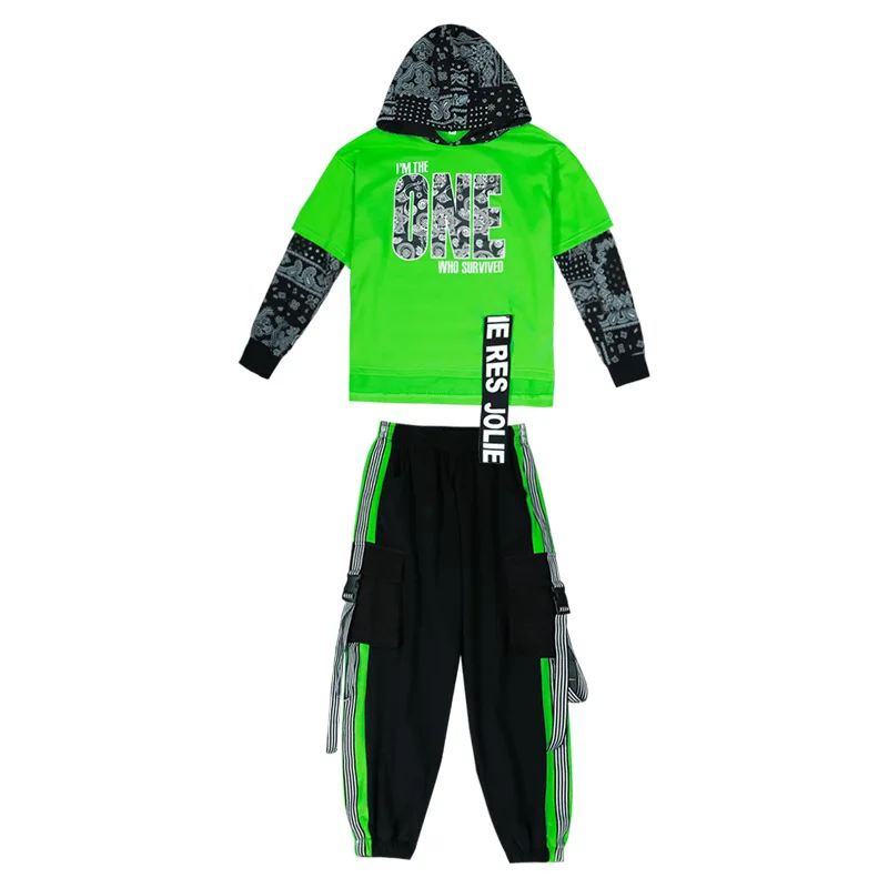 Boys Street Dance Costumes Hip Hop Outfits Loose Sweatshirt Jogger Pants Clothing Jazz Dancing Suit Kids Modern Stage Wear 4-14Y