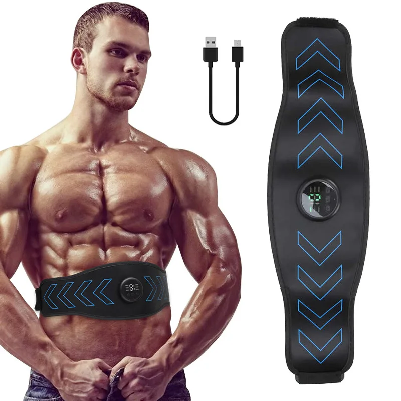 

EMS Muscle Stimulator Abs Trainer Abdominal Toning Belt USB Recharge Body Shaping Belly Weight Loss Home Fitness Equiment Unisex