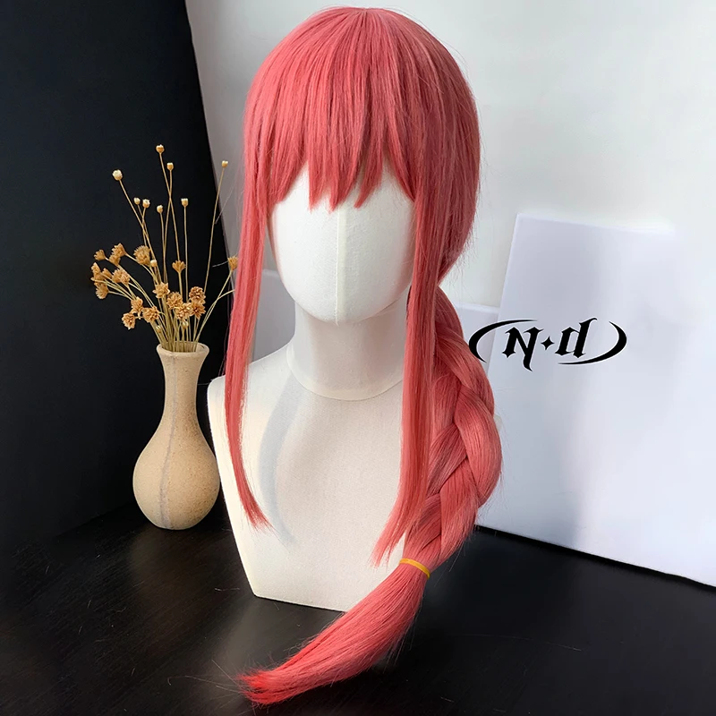 Parrucche cosplay ND Makima parrucchino motosega uomo parrucche per capelli cosplay anime sintetiche resistenti al calore per feste in costume Comic Con Coser