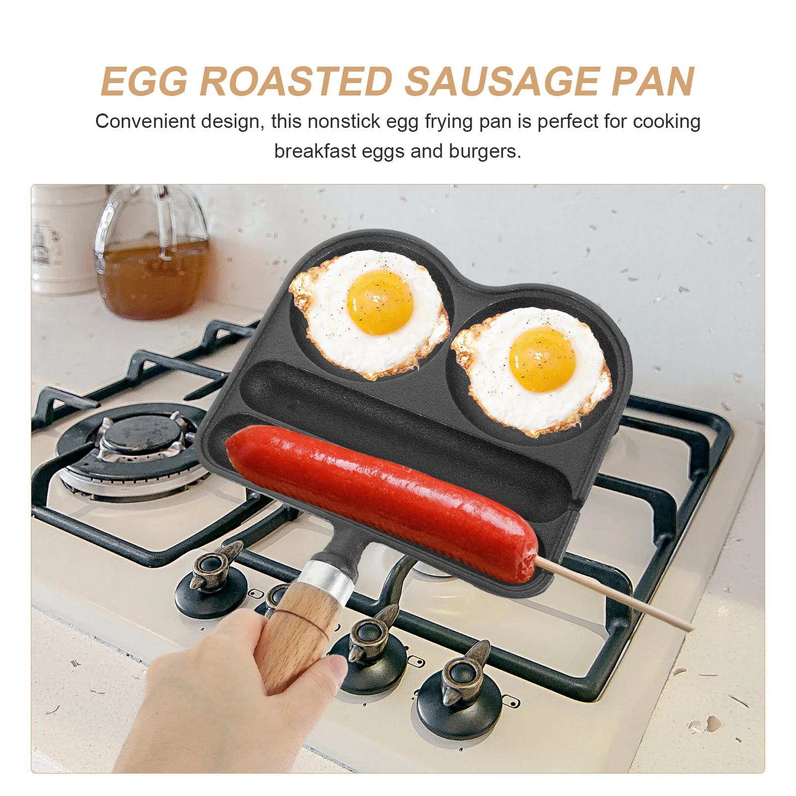 

Egg Roasted Sausage Pan Small Nonstick Flat Bottom Fry Pan for Cooking Eggs Burgers Breakfast Cooking Pans Nonstick
