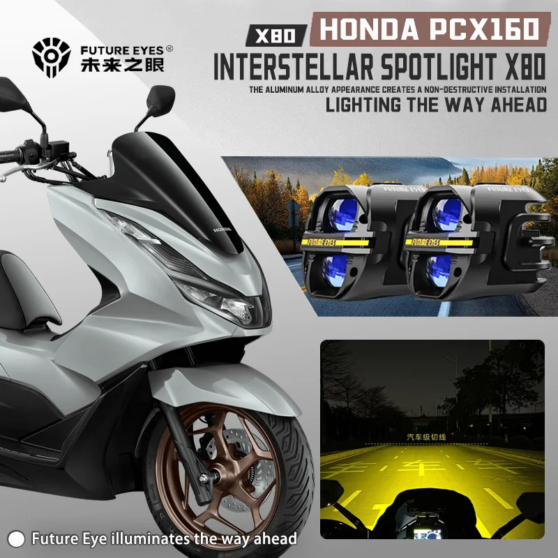 

FUTURE EYES X80-LED For Motorcycle HONDA PCX160 Transalp Spotlight With Cable Backlight Switch, Trailer Sunshade Auxiliary Light