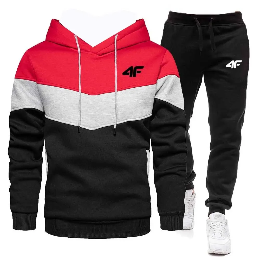 Nuevos estilos para otoño e invierno: chaqueta deportiva con capucha de moda para hombre para actividades deportivas. Cómodo y casual de dos piezas.