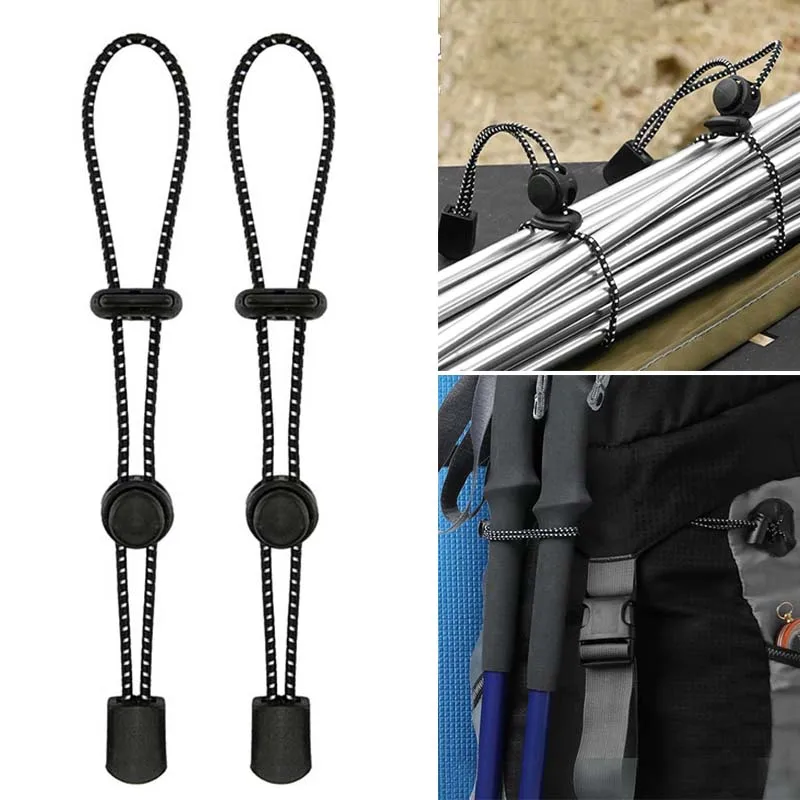 حبل مرن الحبال حبل تسلق عصا حامل المشي لمسافات طويلة الرحلات القطب على ظهره بنجي الأشرطة قابل للتعديل تثبيت مشبك للخارجية